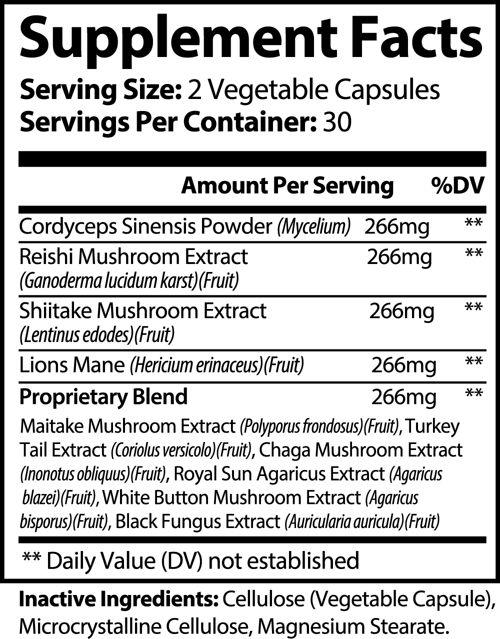 VITALITY: Mushroom Super Blend (Complex 10) Capsules